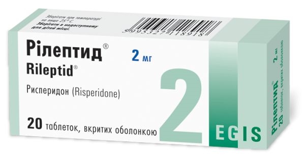 РІЛЕПТИД® таблетки, вкриті оболонкою, по 4 мг, по 10 таблеток у блістері, по 2 блістери у картонній коробці